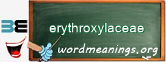 WordMeaning blackboard for erythroxylaceae